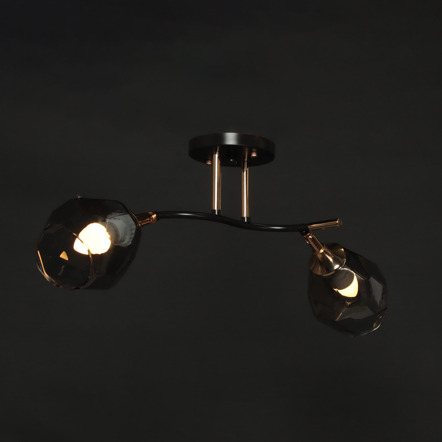 Люстра N4202/2 COFFEE+FGD 2*40W E27 (L=600; w-600; h-230) VERNER LIGHTING *1