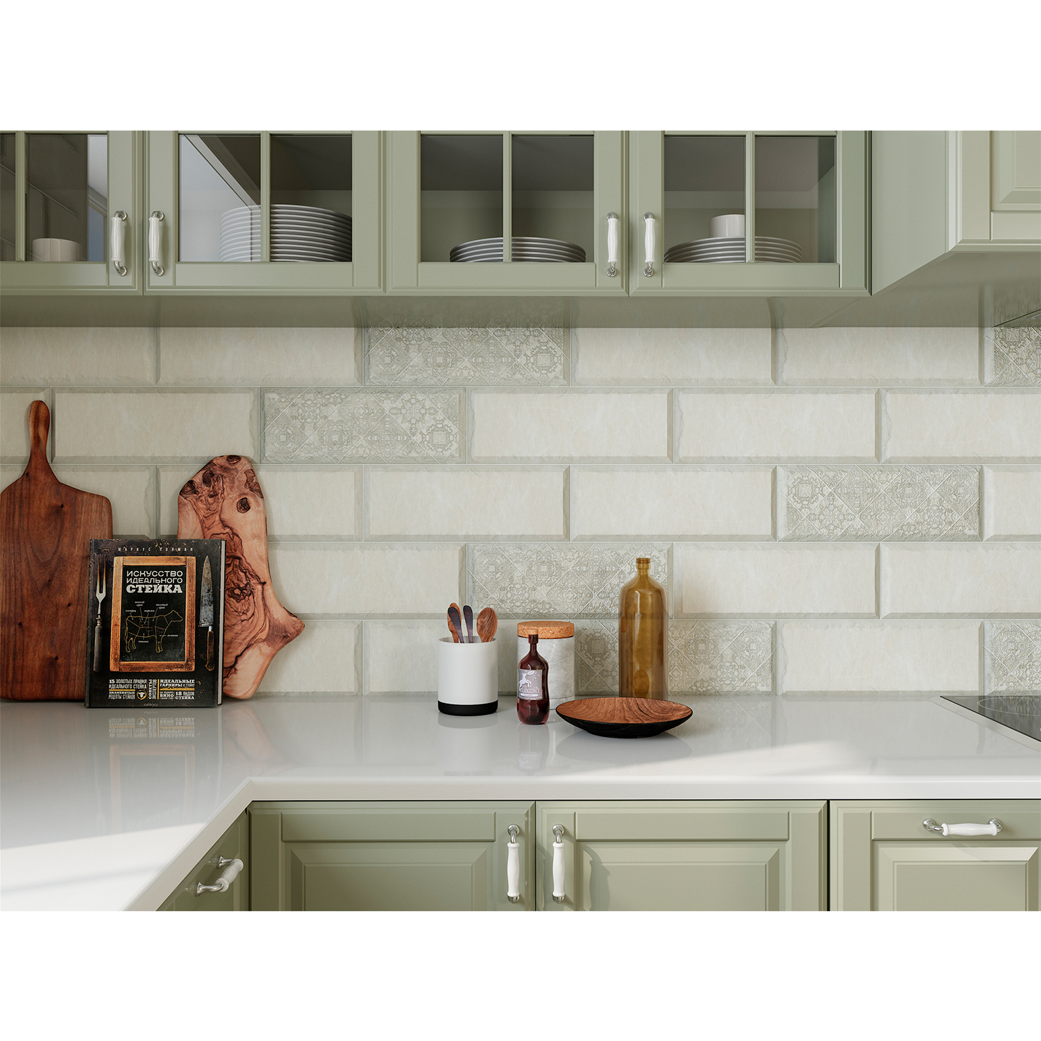 яяяПлитка настенная PORTLAND светло-сер. 1540180071 (40*15)  1,2/72 Inter Cerama