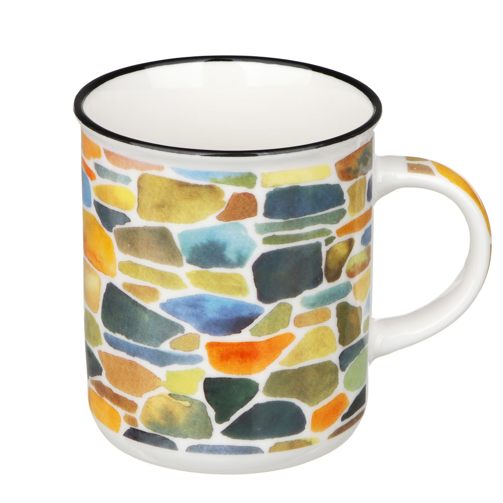 Кружка фарфор. 320мл "Эскиз" в упак.4 дизайна 806-110 *48