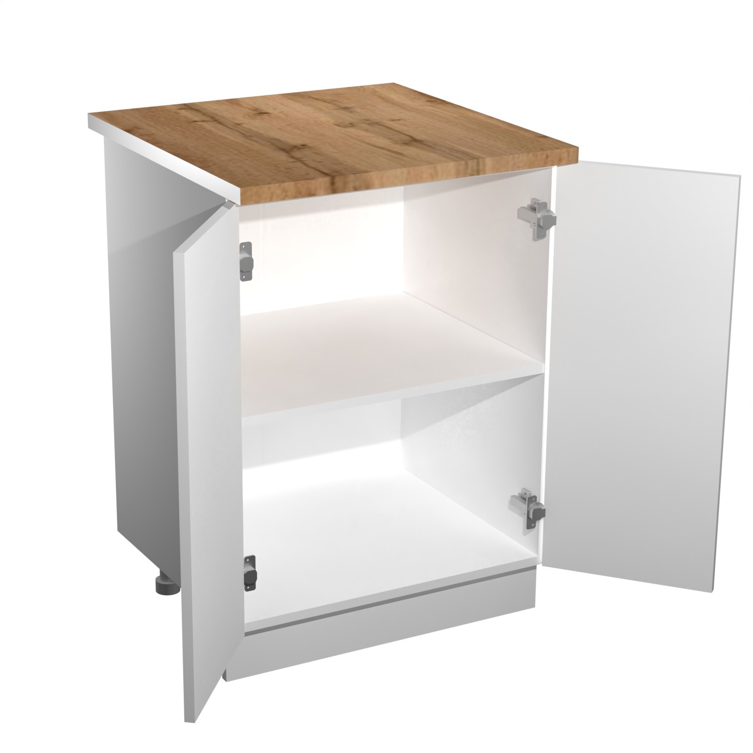 Шкаф напольный 600х850х480 мм BROZEX-WOOD Liberty, с двумся дверцами, белый