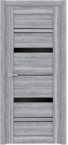 Дверное полотно остекленное 2000х600х38 мм Двери Гуд Х32, ривьера грей/черный