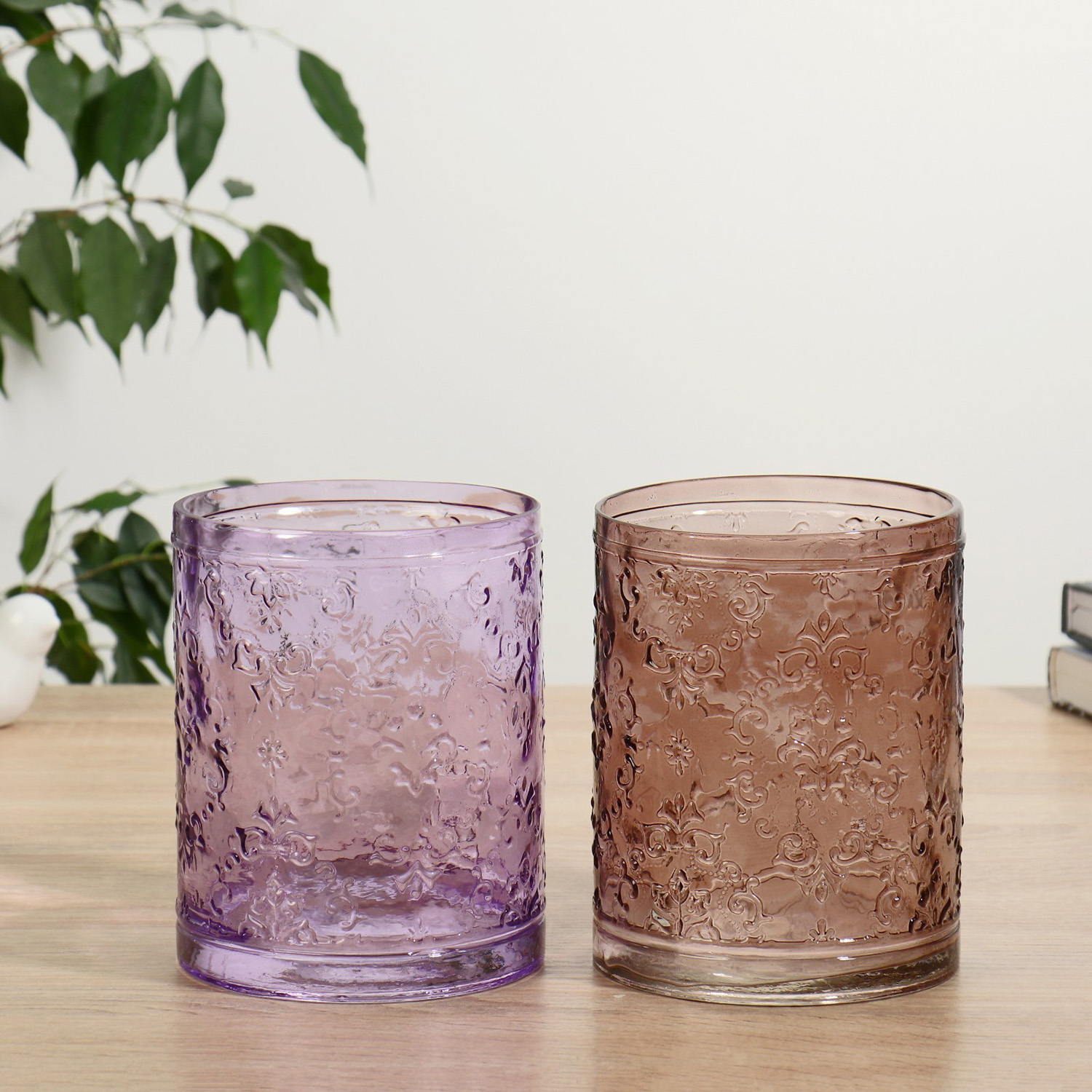 Ваза "Джеремми-2" d-11см, h-15см с орнаментом цветной микс   4333359