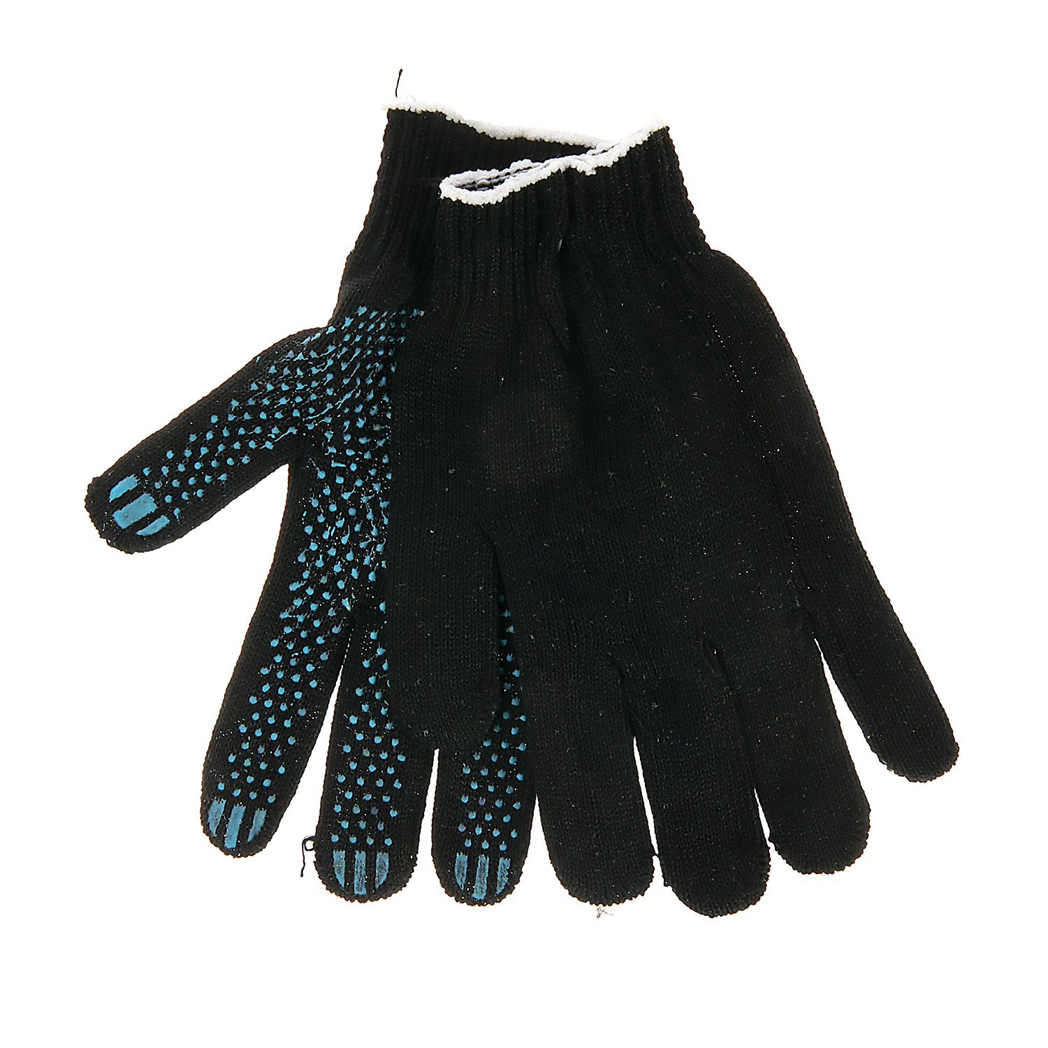 Перчатки ХБ с ПВХ точ 10кл (5 нитей) 50гр черные (арт 593Р) *10/250