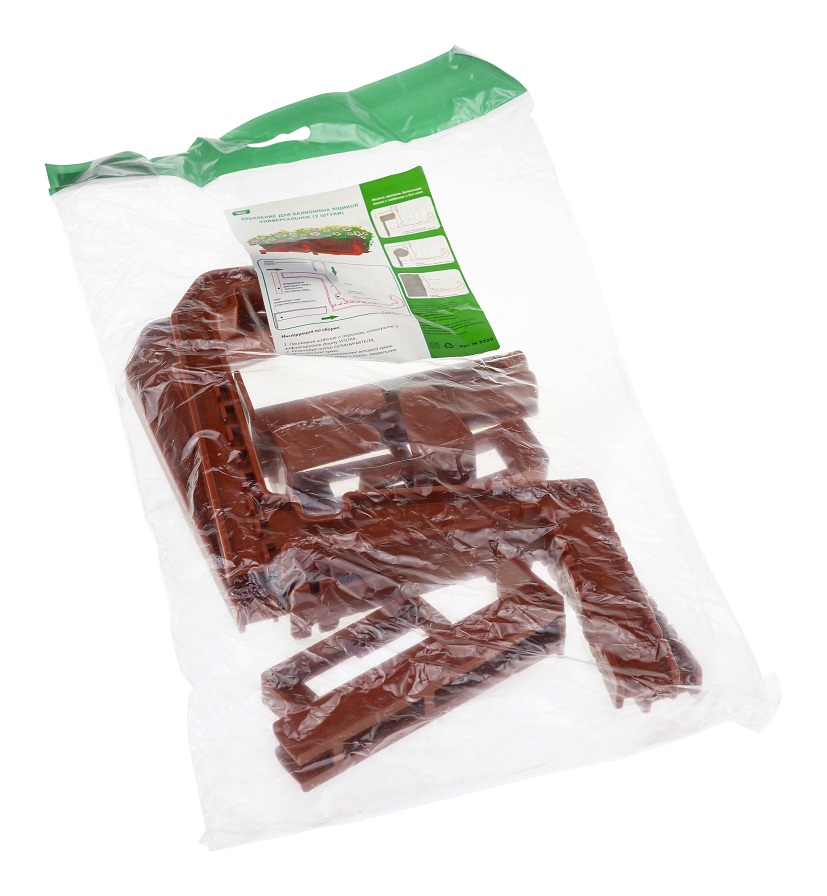 Крепление для ящика д/цветов пластм. КОМПЛЕКТ 2шт Терракот М 3229 "М-Пластика" *1/8