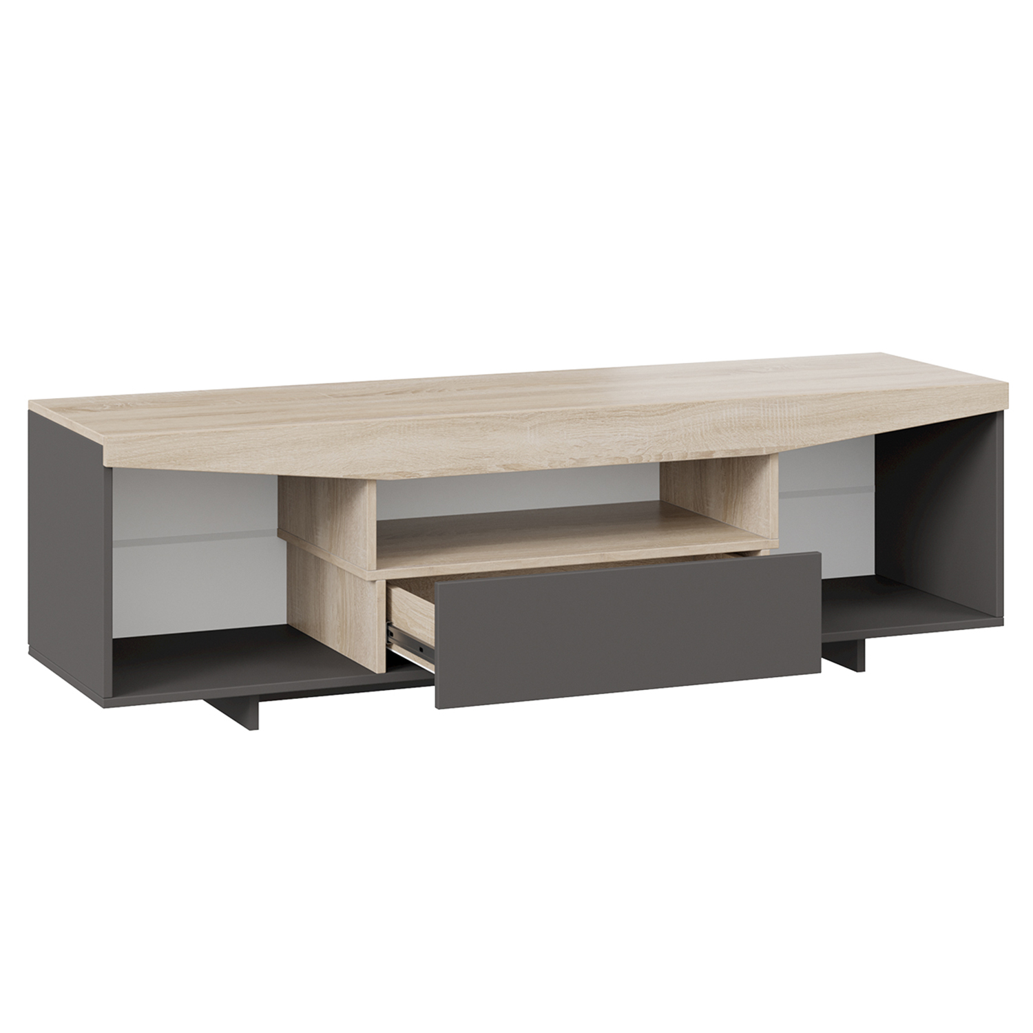 Тумба под ТВ 1600*450*484 тип1 Дуб сонома/Графит серый ТриЯ*1