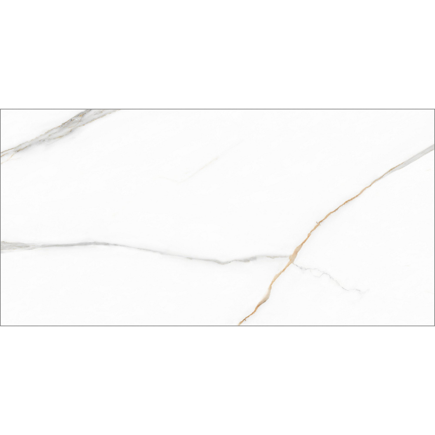 Керамогранит 1.44 м² Global Tile Angel Statuario GT120605503PR, 1200х600х9 мм, черно-белый