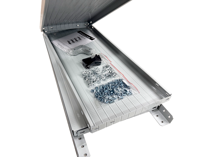 Стеллаж металл. "Steller" выс.1,75м, шир.0,9м, гл.0,4м, 4полки (мах нагр.на полку 100кг), Серый *1