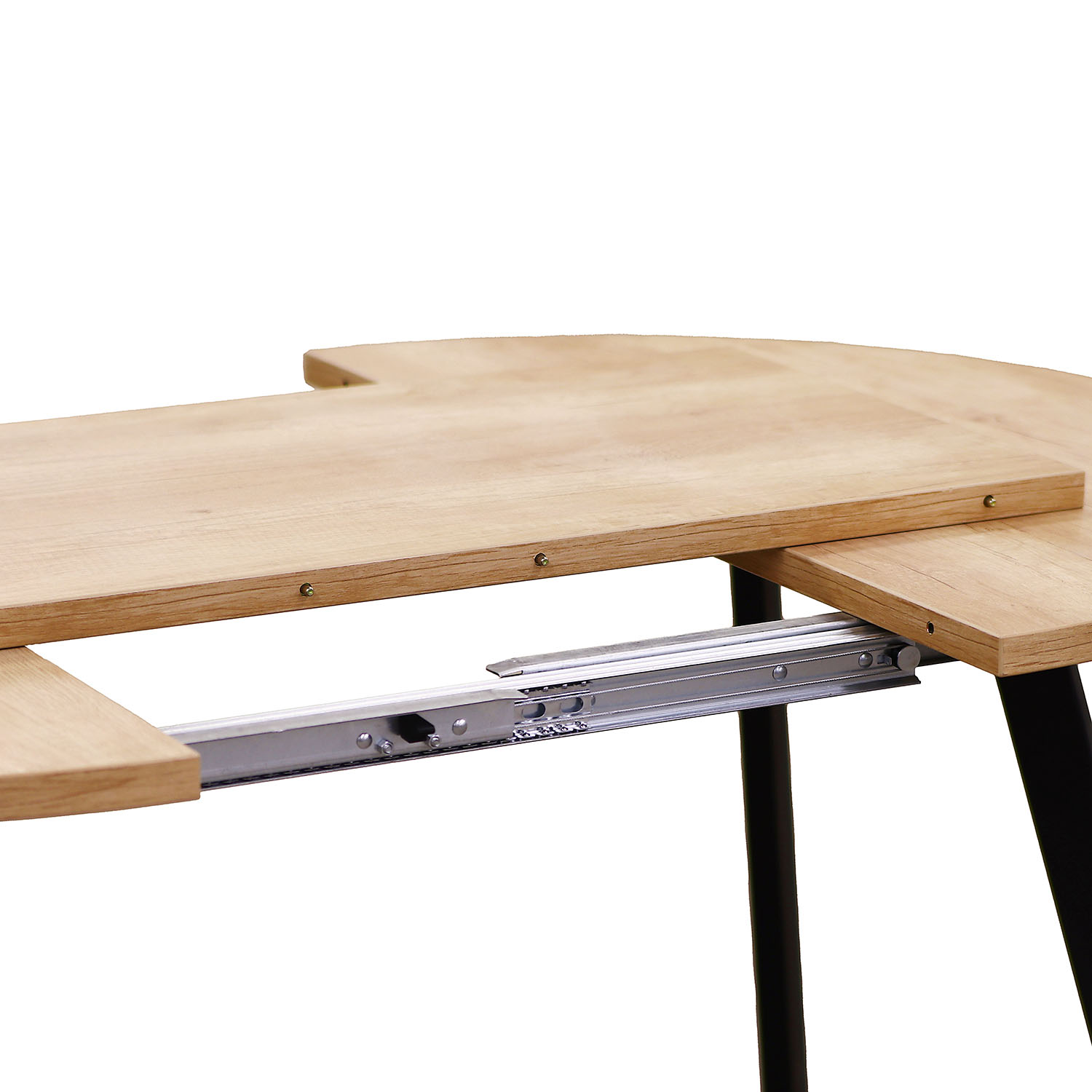 Стол раздв.РИМ 940*940мм ЛДСП EGGER Дуб Небраска+опора металл. Черный матовый *1