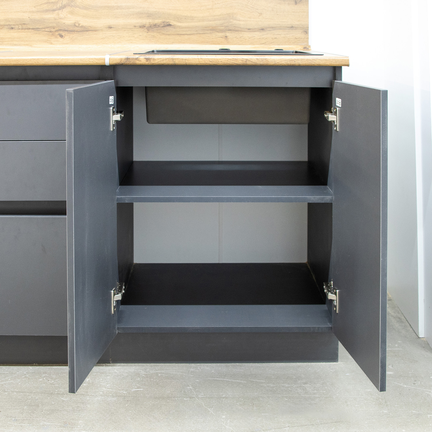 Шкаф напольный 600х850х600 мм BROZEX-WOOD Next, с двумя дверцами, графит