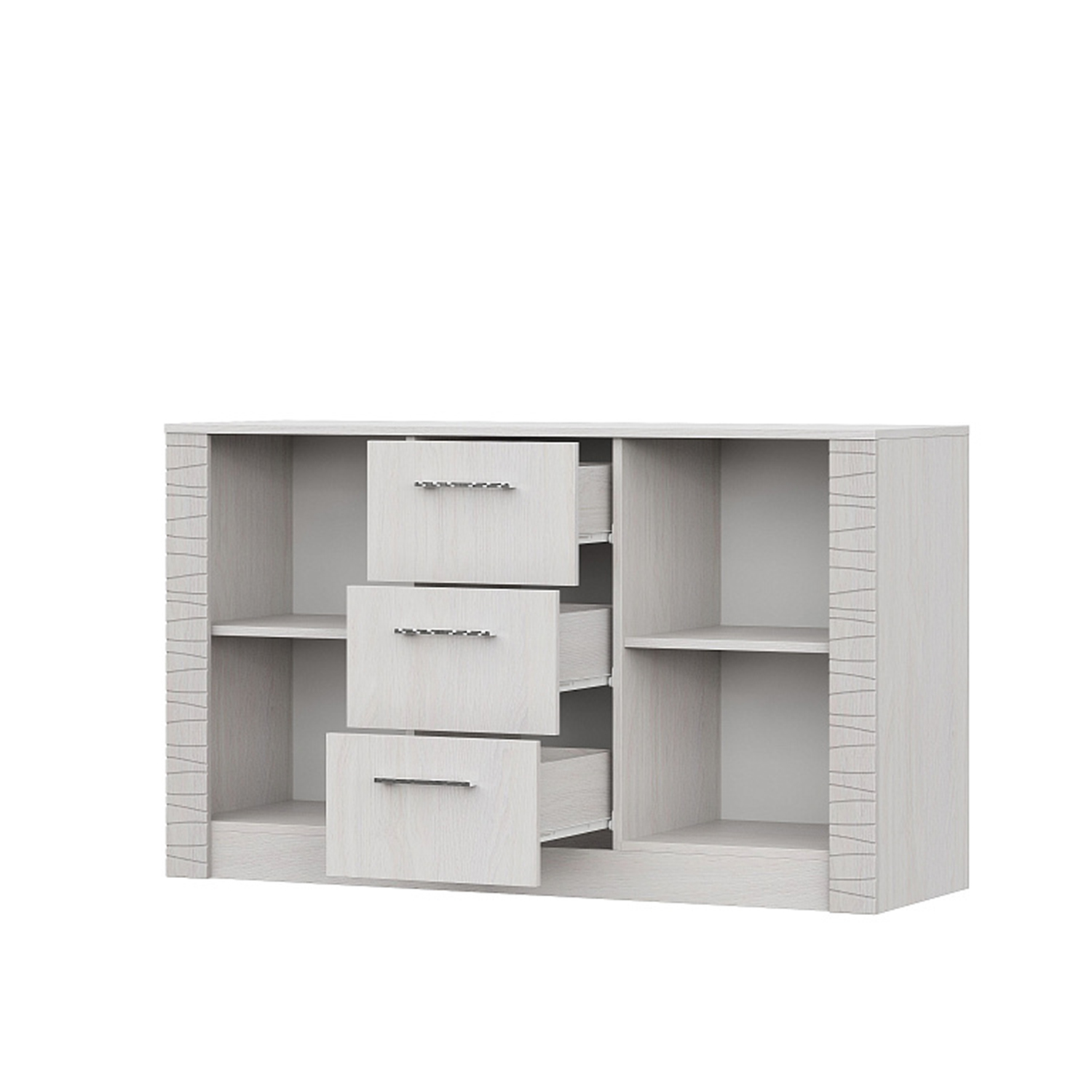 Комод 1301*419*770мм 3 ящика 2 дверки Ясень анкор светлый/Сандал светлый Гамма 20 СВ-мебель*1