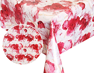 Клеёнка на тканевой основе "PoemaShine" "Цветы" розово-бел. шир.1,4м AS-826 *20