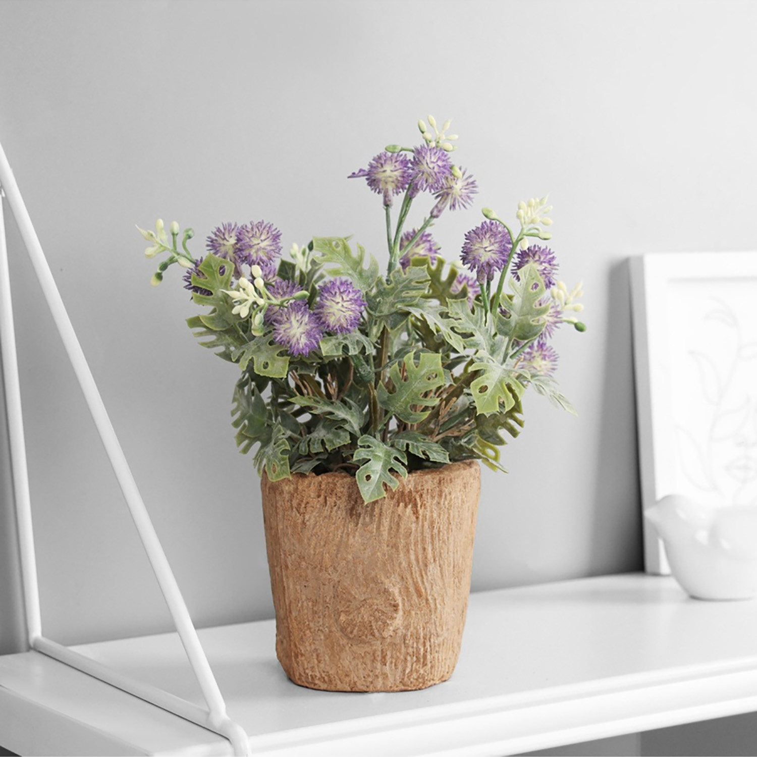 Искусственный цветок в горшке «Синеголовник экстра», 9×21 см, МИКС