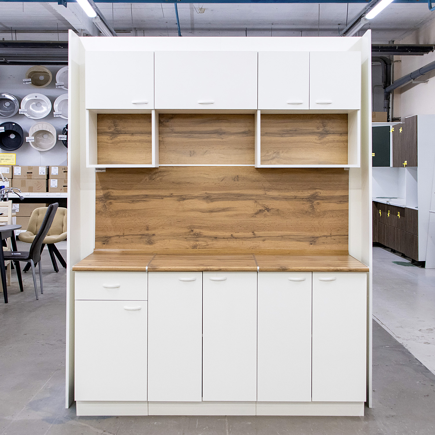 Шкаф навесной 600х676х290 мм BROZEX-WOOD Liberty, с двумя дверцами, белый