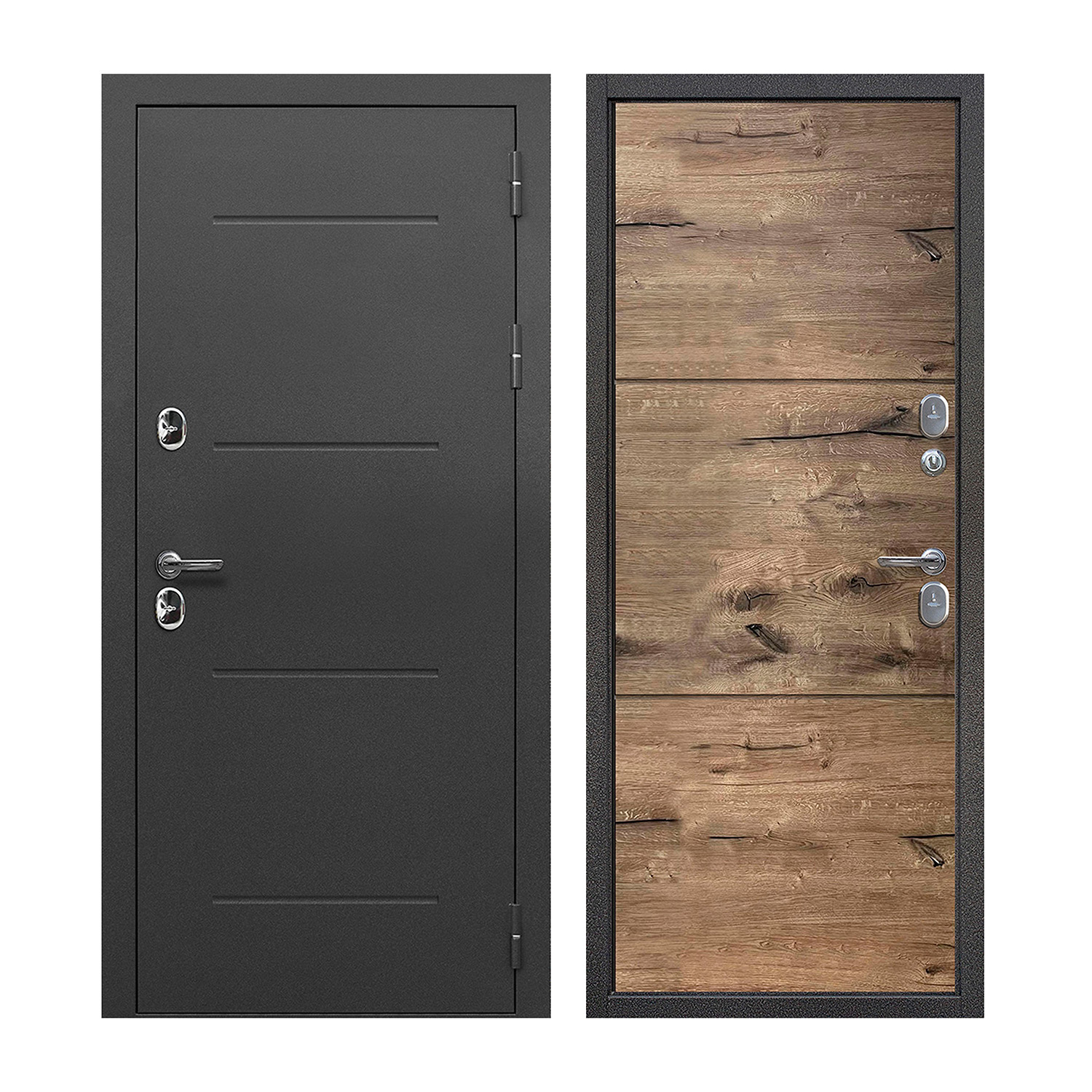 Дверь металлическая 11 см ISOTERMA Серебро Канадский Дуб 860х2050 ПРАВАЯ ТЕРМОРАЗРЫВ *1