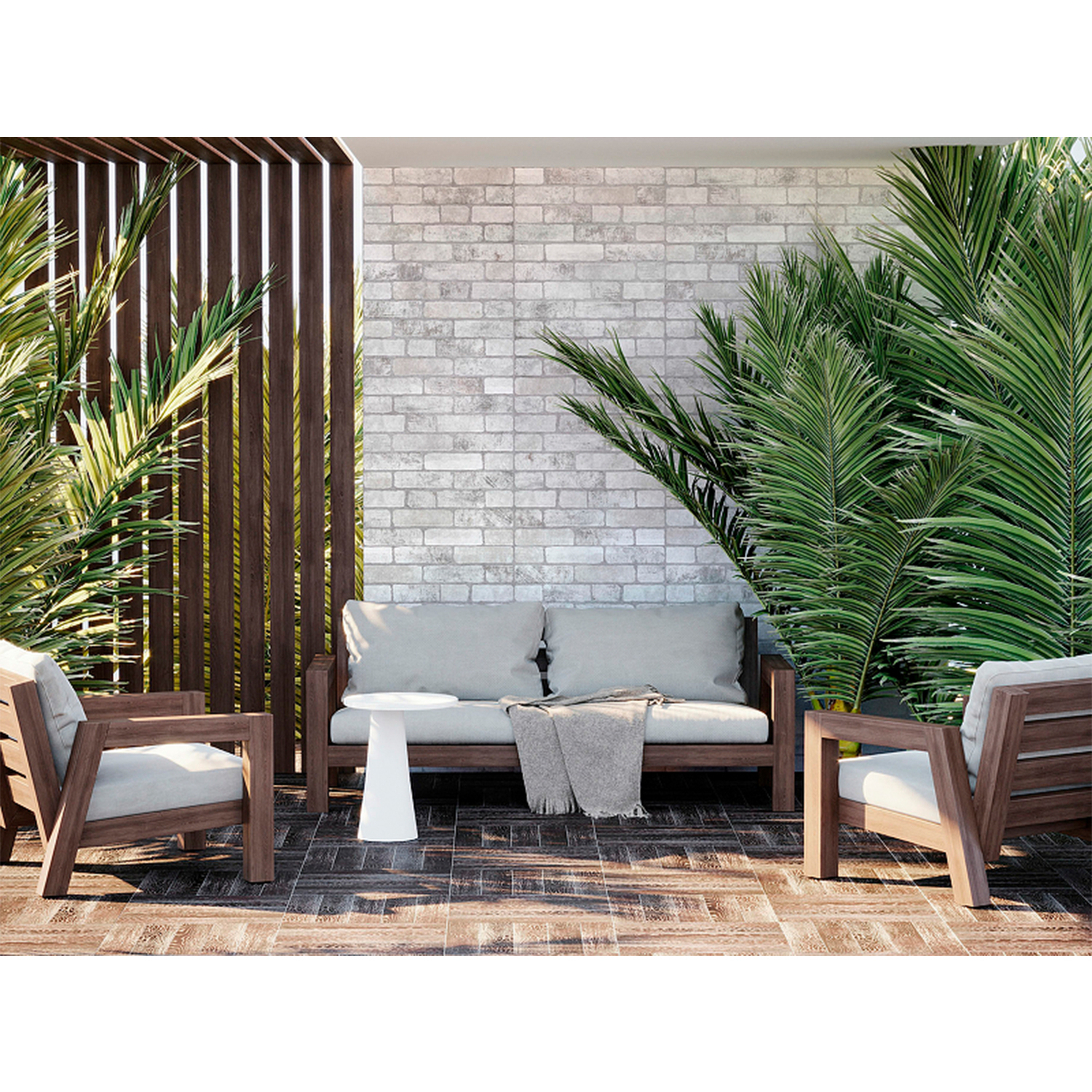 Керамогранит 1.62 м² Global Tile New York GT188VG, 600x300х9 мм, светло-серый