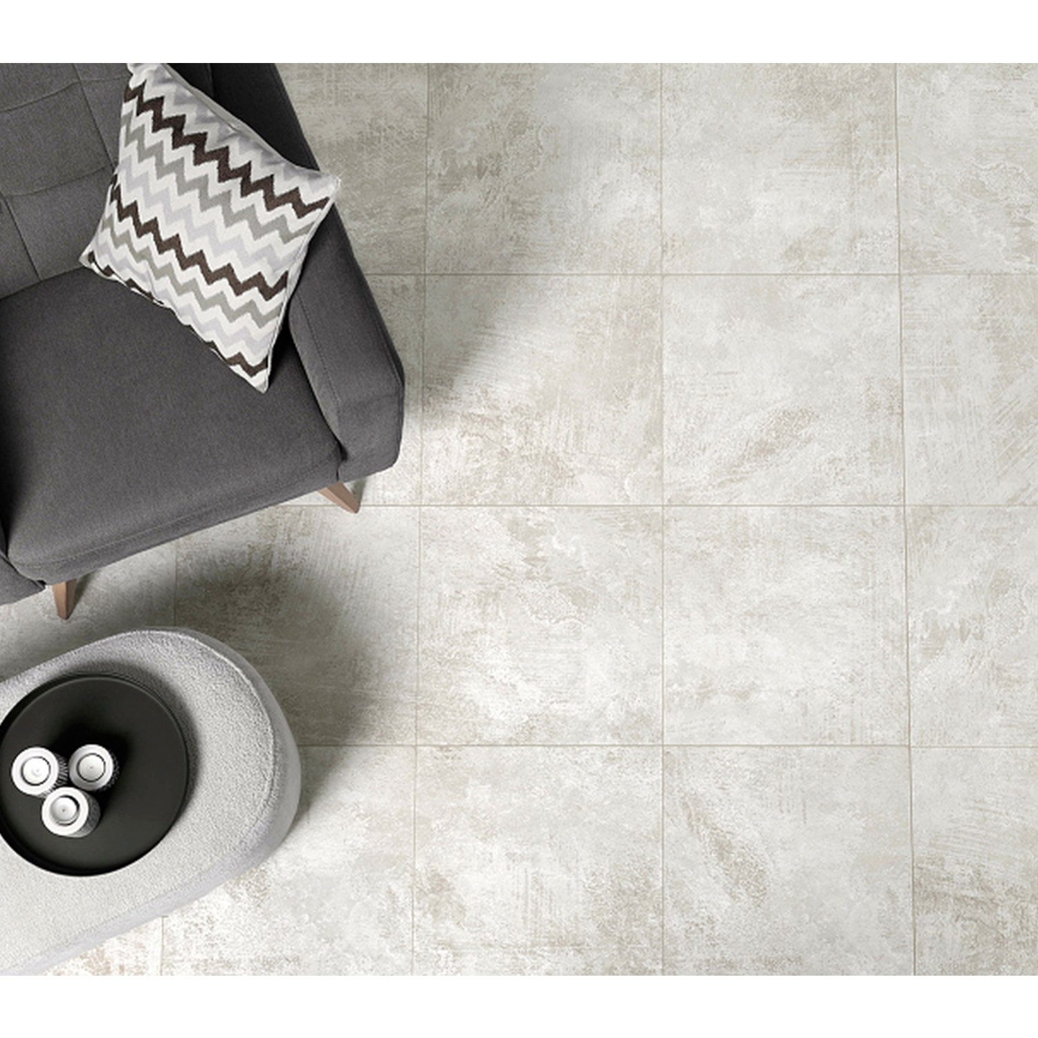 Керамогранит 1.7 м² Global Tile Fame GT167VG, 412x412x8 мм, светло-серый