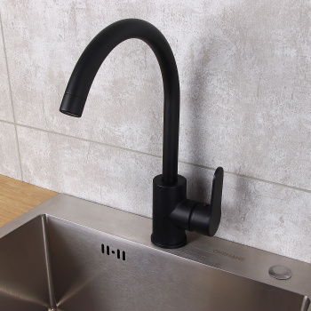 Смеситель для кухни Milardo Poli POLBLJ0M05 высокий излив, черный *1