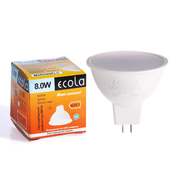 Лампа светодиодная Ecola, 8 Вт, GU5.3, 640 Лм, 6500 К, холодный белый