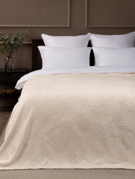 Плед 150*200см фланель Листья кремовый TF FNE CR1 1520 11-0110 Absolute *1