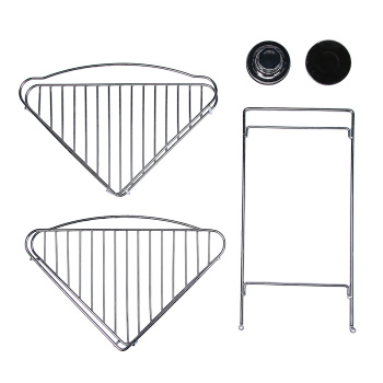 Полка угловая 2-ярусная на вакуумных присосках Accoona А11473-2 хром *1/20