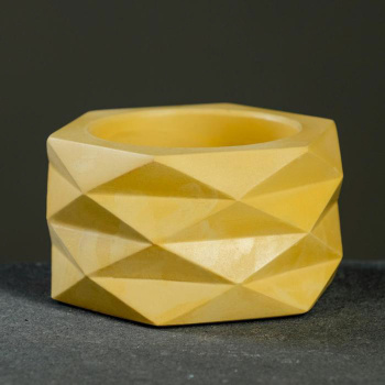 Кашпо гипсовое "Ромбы" 0,15л d верха 10мм h55мм Желтый ("VipSet") *10