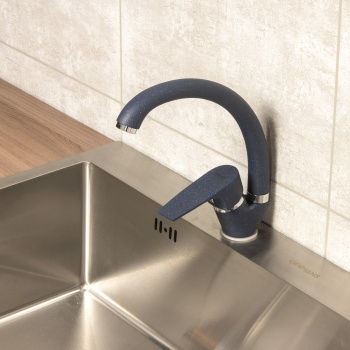 Смеситель для кухни Potato P59222-14 высокий излив (темно-синий) *1/10