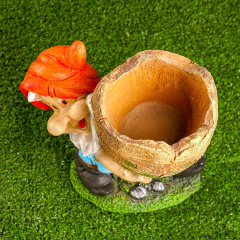 Садовая фигура "Гном с кашпо" 25х24см МИКС 9487935