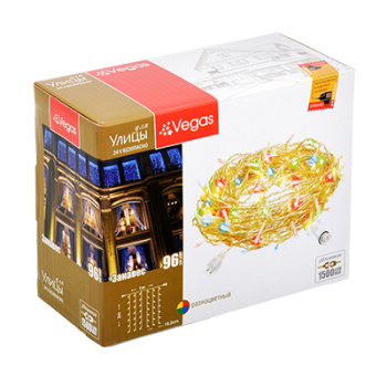 Гирлянда Занавес, 24 В, VEGAS, 1х2 м, 96 ламп, мульти, 6 нитей (нужен блок ЕД711)