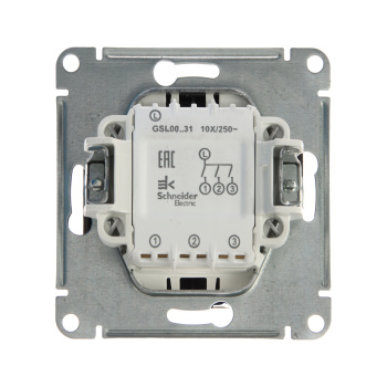 Механизм выключателя 3-кл. СП GLOSSA 10А IP20 10AX шоколад SchE GSL000831