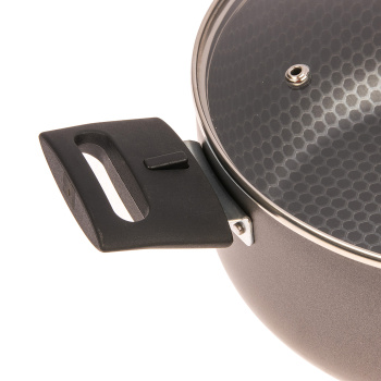 Кастрюля алюм.а/приг. Jarko "Terra" д/ИНДУКЦ.плит 1,2л d16см. Дл.ручка, Стек.кр. JTr-416-11 *1/4