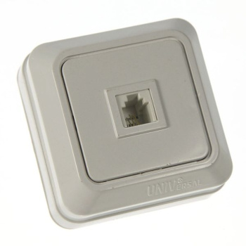 Розетка "Олимп" ОП 1-мест. белая телефонная О0034 *10/200