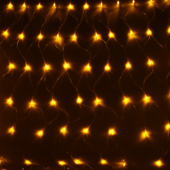Гирлянда уличная Сеть, 24 В, VEGAS, 1,2х1 м, 144 лампы, желтый, прозрачный провод