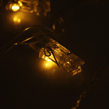 Гирлянда «Нить» Luazon Lighting, 5 м, 8 режимов, теплый белый, прищепки, 30 LED, IP20, 220 В Гирлянда «Нить» Luazon Lighting, 5 м, 8 режимов, теплый белый, прищепки, 30 LED, IP20, 220 В