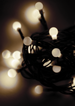 Гирлянда 4.4 м, маленькие шарики, 30 ламп, зел. провод, IP20, теплый белый