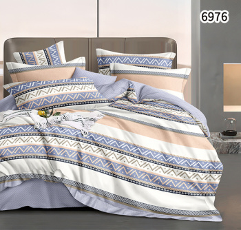 Постельное белье 2сп поплин на резинке Орхидея 6976, наволочки 70*70 - 2шт *1/4