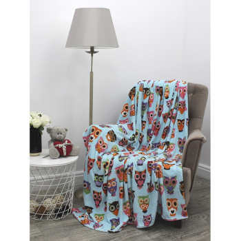 Плед фланель 140*200см Совы ментоловый TF FN F61 b1420 Absolute *1