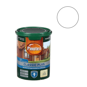 Защитно-декоративное покрытие 0.9 л для древесины PINOTEX Classic Plus 3 в 1 CLR, база под колеровку