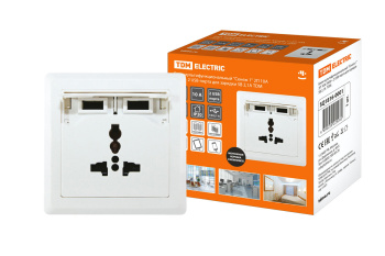 Блок мульфункциональный "Сенеж 1" 2П 10А 250В, USB TDM SQ1816-0001 *1/10