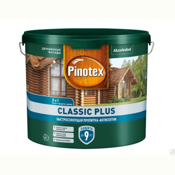Защитно-декоративное покрытие 2.5 л для древесины PINOTEX Classic Plus 3 в 1, лиственница