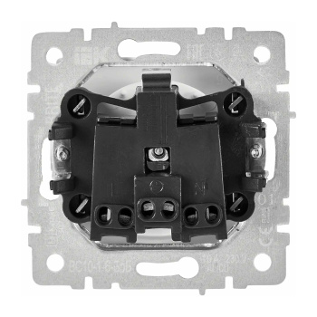 Механизм розетки "BRITE" 1-мест. белая с заземлением 16 А IEK BR-R11-16-K01-F *10/100
