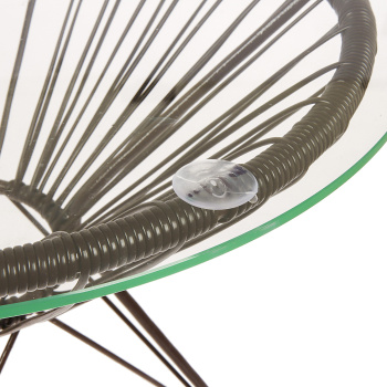 Набор дачной мебели "Ракушка" стол (стекло) 50 см + 2 кресла (до 120 кг), полиротанг коричневый *1