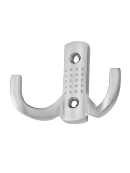 Крючок мебельный ХРОМ матовый 2-рожковый 5534/64 1В(индивидуальная упаковка) М6611ф"SANBERG" *10/100