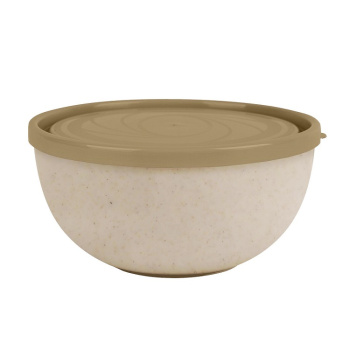 Салатник пластм. "Green Republic" 4л d255мм с крышкой Лен PT185611001 ("Plast Team") *1/16