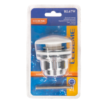 Выпуск для раковины без перелива LEDEME L67W белая крышка *1/60