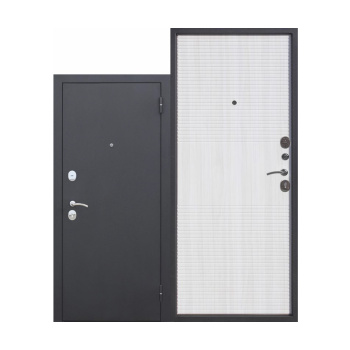 Дверь входная 2050х960х75 мм Ferroni Гарда, правая, черный муар/белый ясень