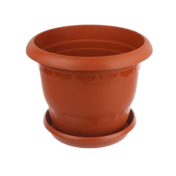 Кашпо пластм. "Toprak" 1,8л d верха 170мм h140мм с поддоном Терракот А5210тр (Копейск)  *1/40