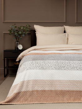 Плед 200*220см фланель жаккард бежевый TF FNJPs BE 2022 Absolute *1