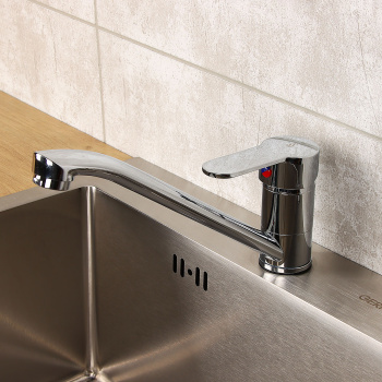 Смеситель для кухни ЦС-СМ 27ш D35 М40 без шлангов, длинный излив (Подольск) *1/10