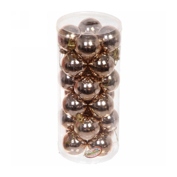 Набор новогодних шаров "Глянец", диаметр 5 см, 24 шт., шампань