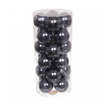 Набор новогодних шаров "Глянец", диаметр 6 см, 24 шт., графит
